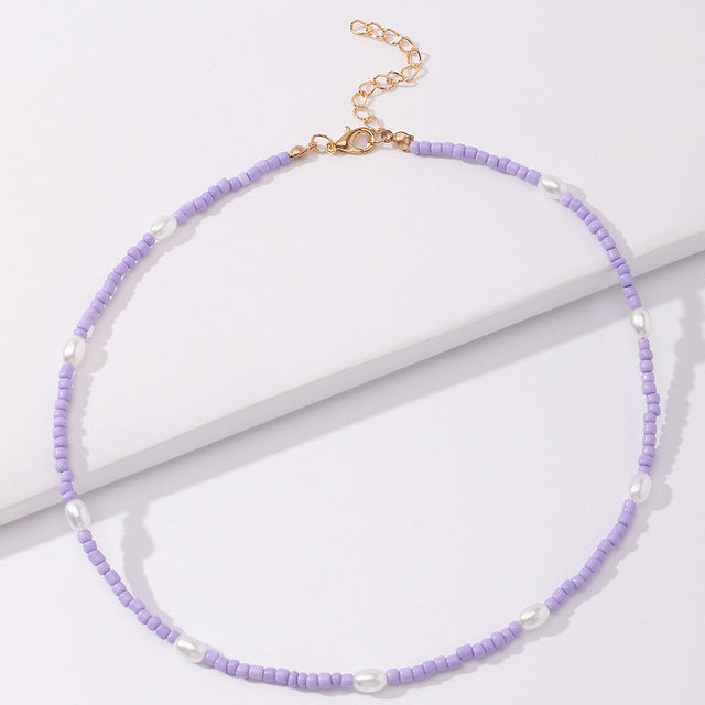 Pearl and Beaded Choker Necklace Kalsten