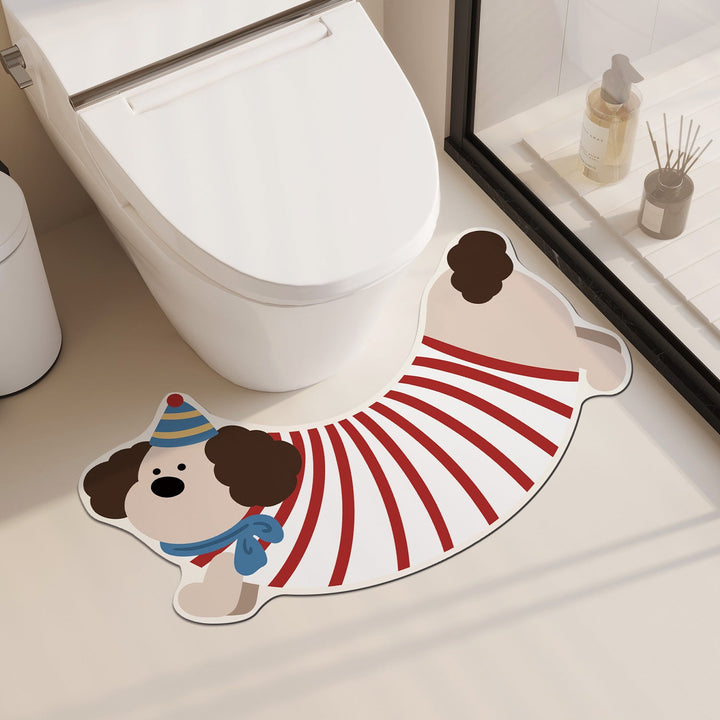Playful Dog-Themed Bath Mat Kalsten