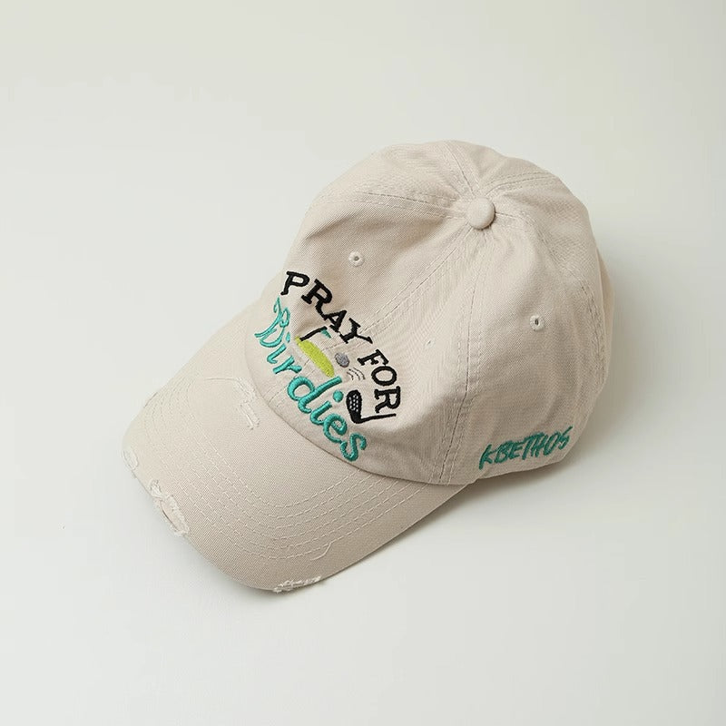 Women's Embroidered Distressed Baseball Cap Kalsten