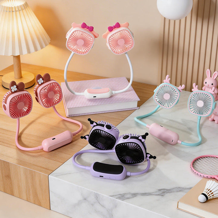 Ladies Portable Neck Fan with Dual Fan Kalsten