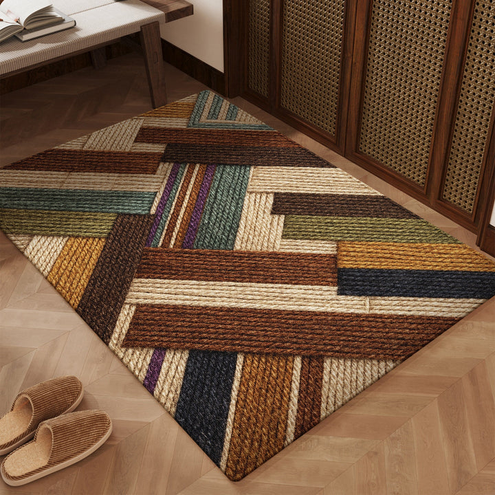 Textured Geometric Area Rug