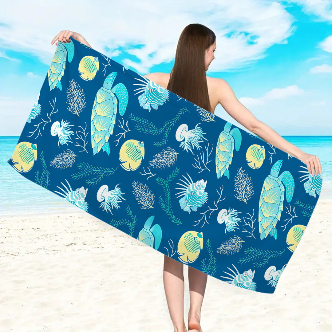 Beach towel with floral watercolor design Kalsten