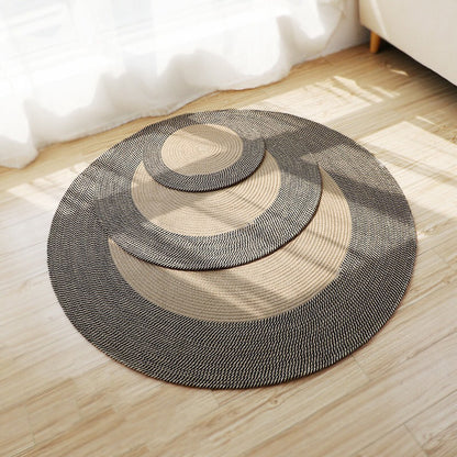 Round Jute Rug with Fringes Acalora