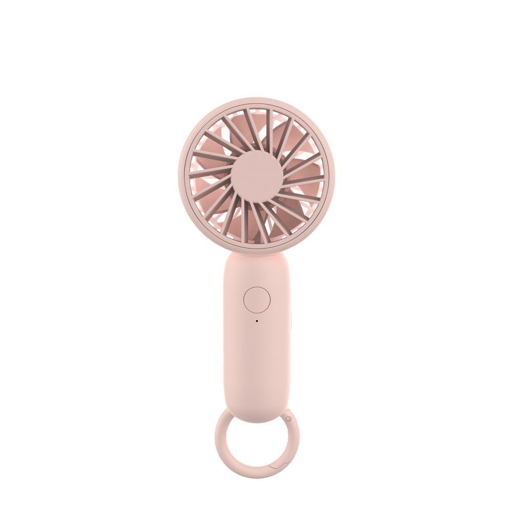 Cooling compact rechargeable handheld fan with carabiner loop and whisper-silent motor Kalsten