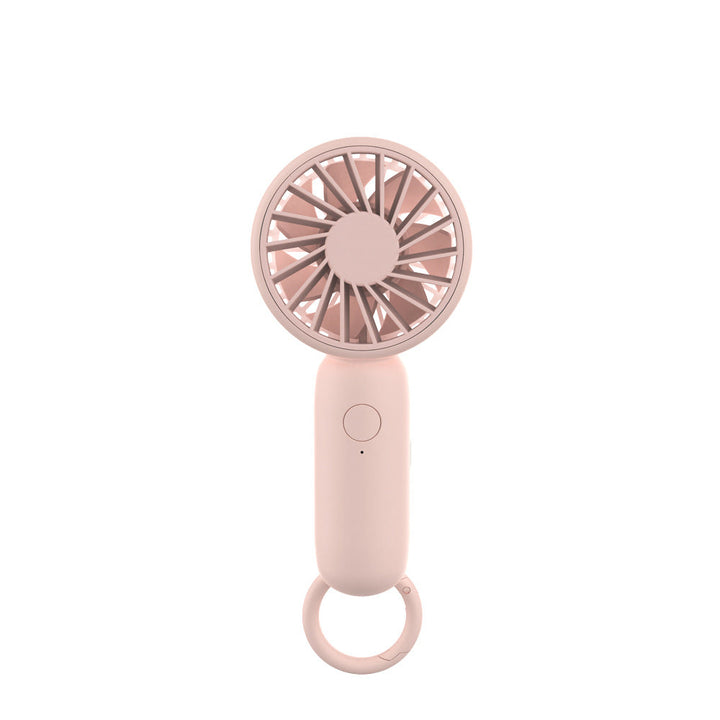 Cooling compact rechargeable handheld fan with carabiner loop and whisper-silent motor Kalsten