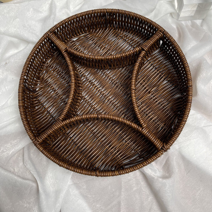 Ladies beef braided serving basket with three compartments Kalsten