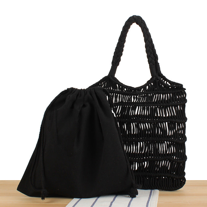 Fashionable Braided Tote Bag with Inner Pouch Kalsten