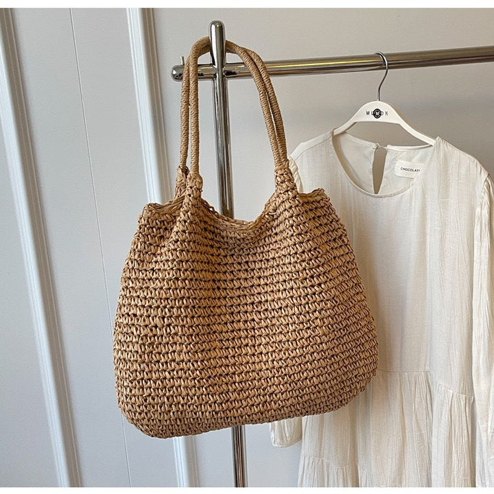 Handbag Made of Handwoven Natural Material with Generous Interior Kalsten