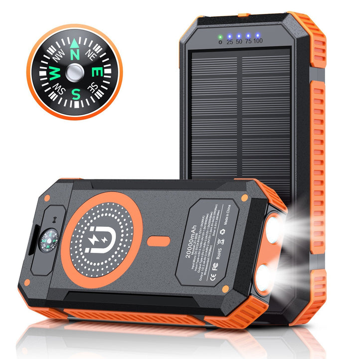 Portable Solar Power Bank with LED Light and Compass Kalsten