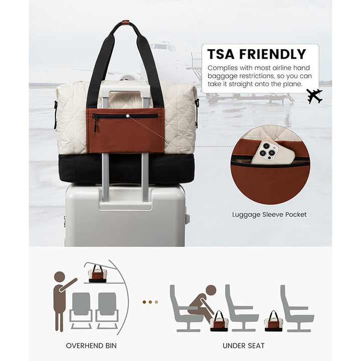 Practical Travel Bag with Removable Cosmetic Pouch Kalsten