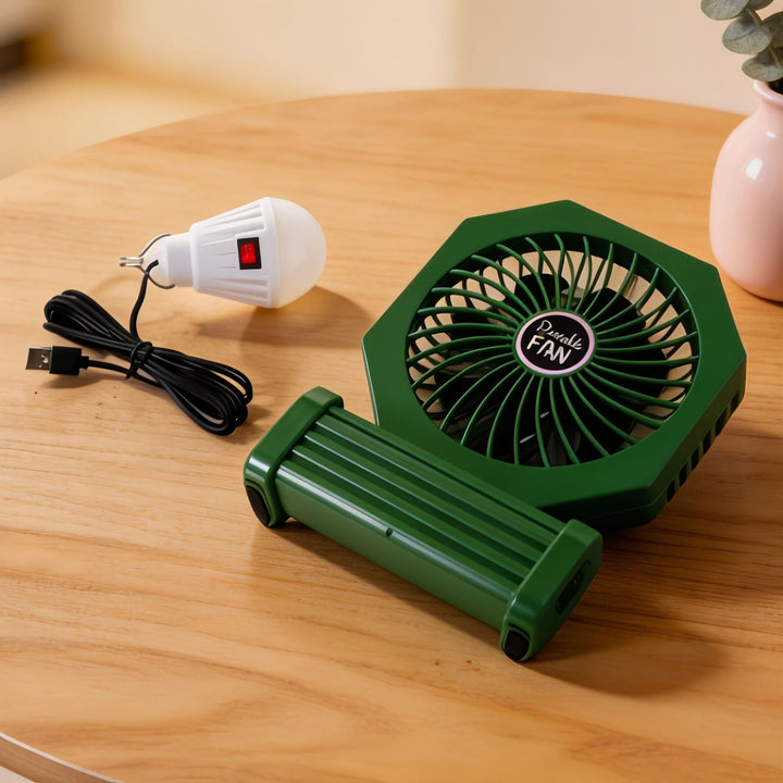 Ladies Portable Table Fan with USB Connection and an Elegant Wooden Base Kalsten