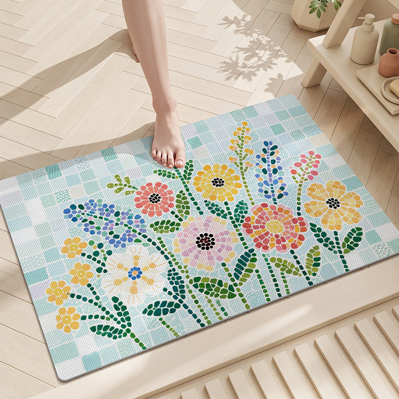 Floral Non-Slip Bath Mat Kalsten