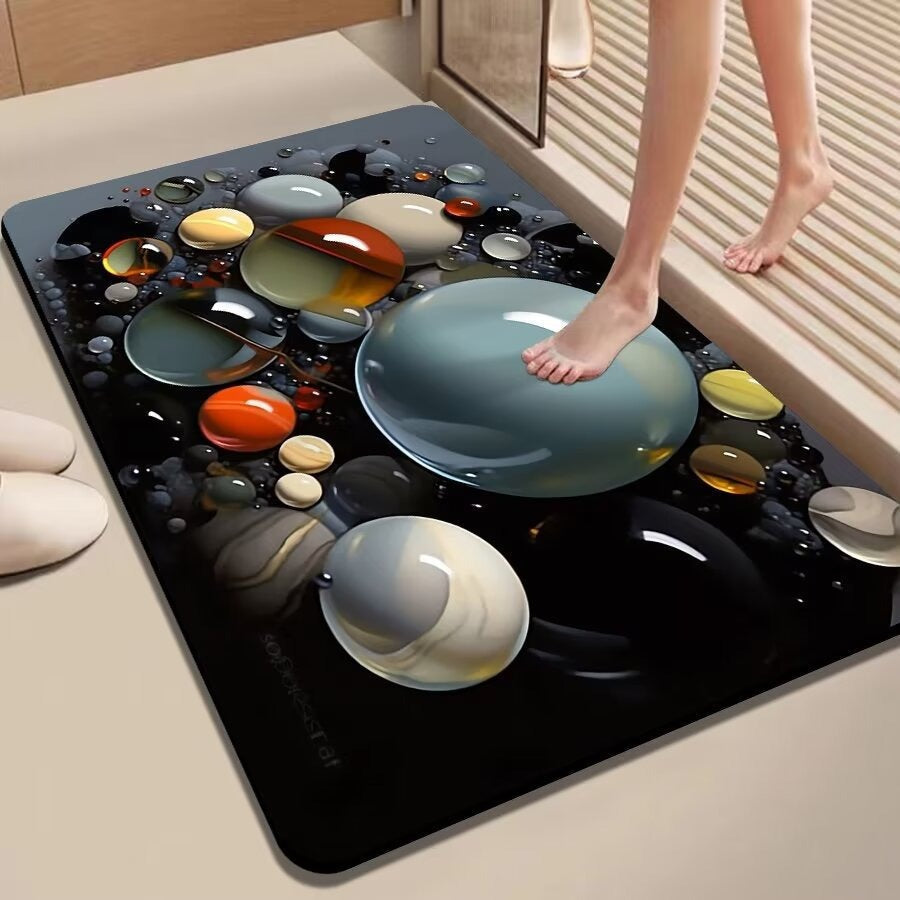 Colorful Pebble-Themed Floor Mat Kalsten