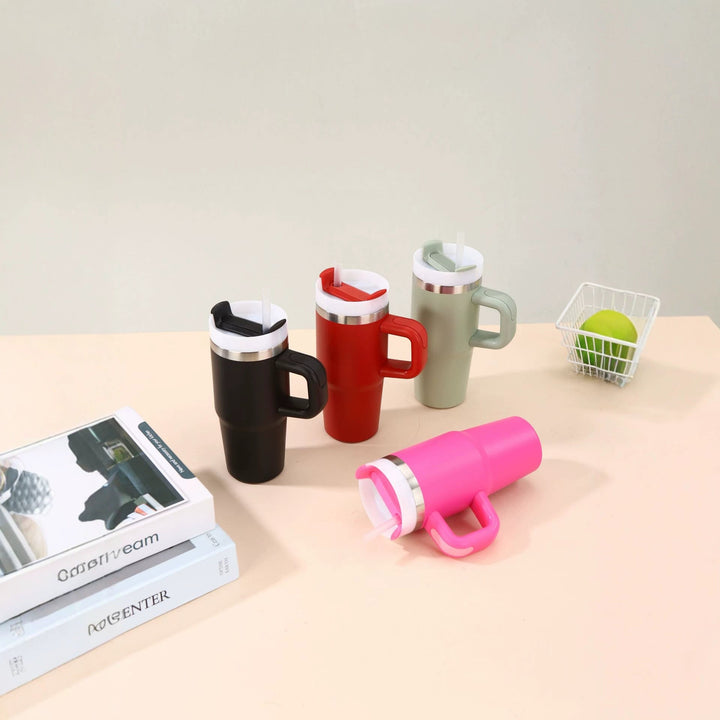 Unisex noble insulated cup with practical straw Kalsten