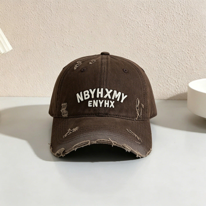Men's Casual Distressed Textured Baseball Cap Kalsten