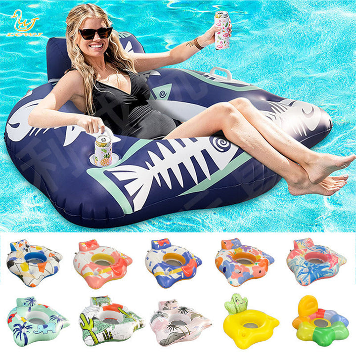 Unisex Inflatable Water Seat with Integrated Cup Holder Kalsten
