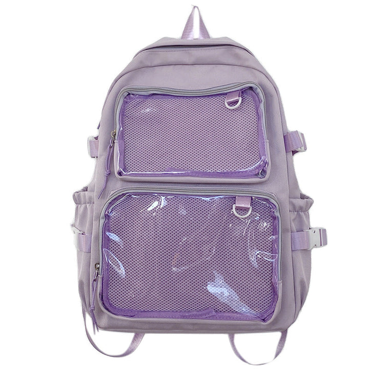 Multi-Compartment Transparent Mesh School Backpack