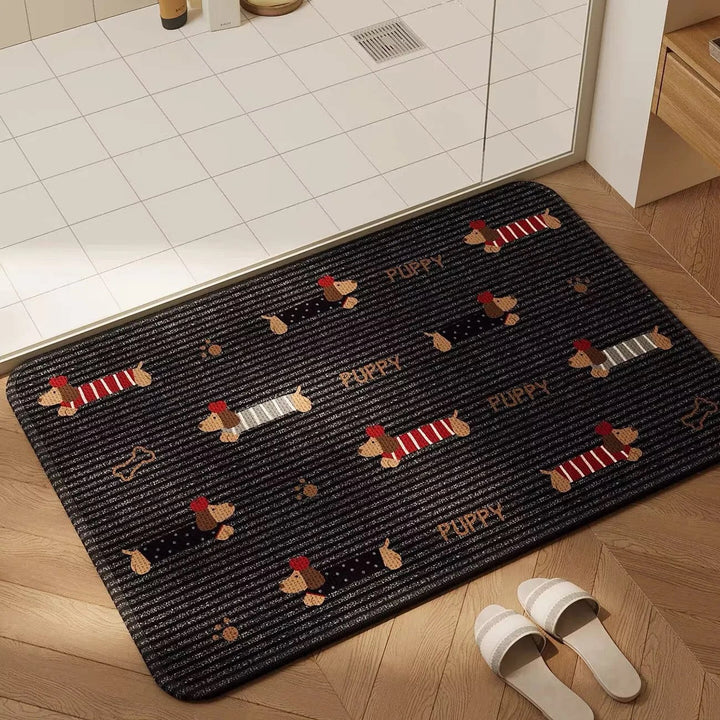 Playful Dog-Themed Bath Mat Kalsten