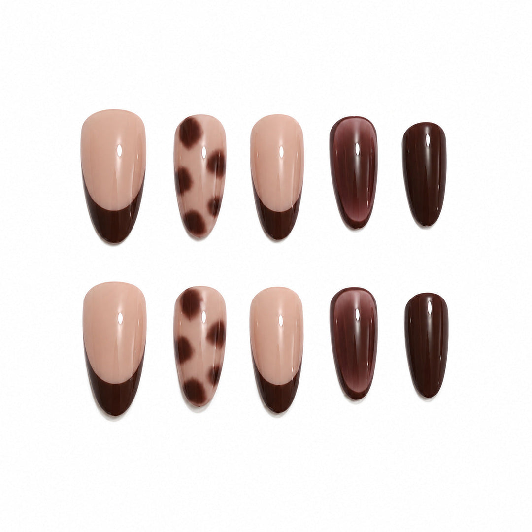 Elegant Artificial Nails with Unique Gradient and High Gloss Finish Kalsten