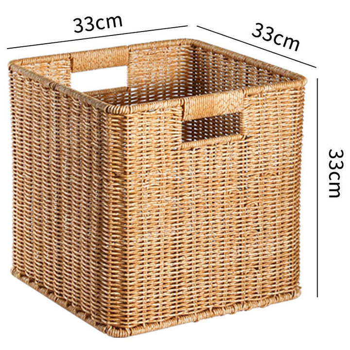 Handcrafted Rectangular Wicker Storage Bin Kalsten