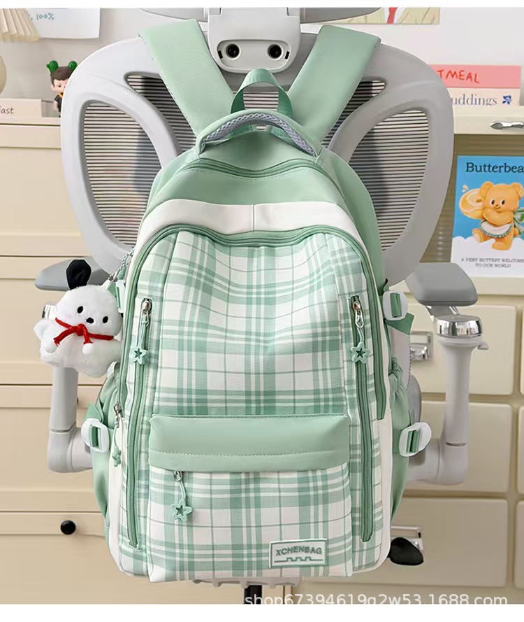 Stylish Plaid School Backpack Kalsten