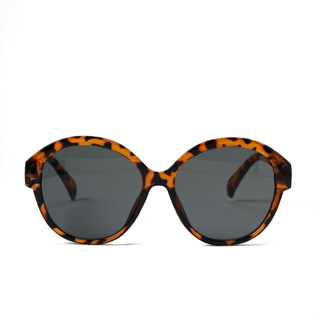 Women's round fashionable sunglasses with striking leopard pattern Kalsten