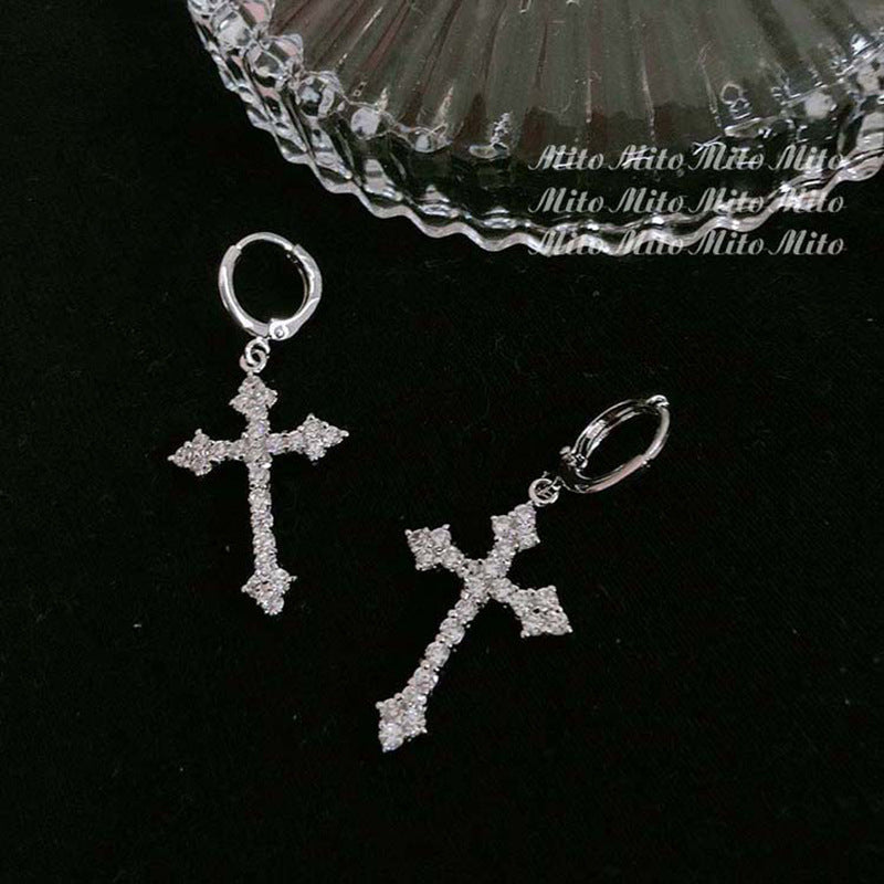 Elegant Cross Earrings with Sparkling Stones Kalsten