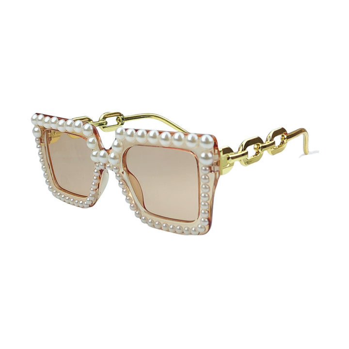 Women's Fashion Square Sunglasses with Chain Decoration Kalsten