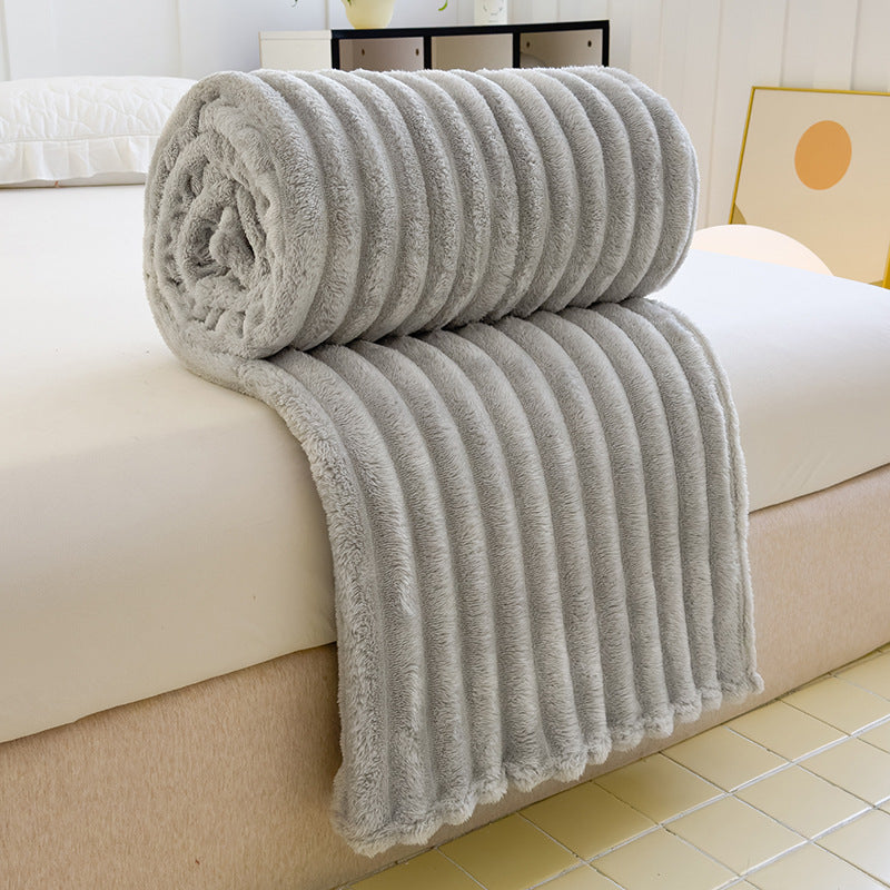 Women High-pile Cozy Blanket with Wave Pattern Kalsten