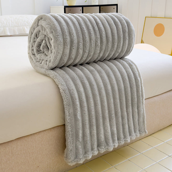 Women High-pile Cozy Blanket with Wave Pattern Kalsten