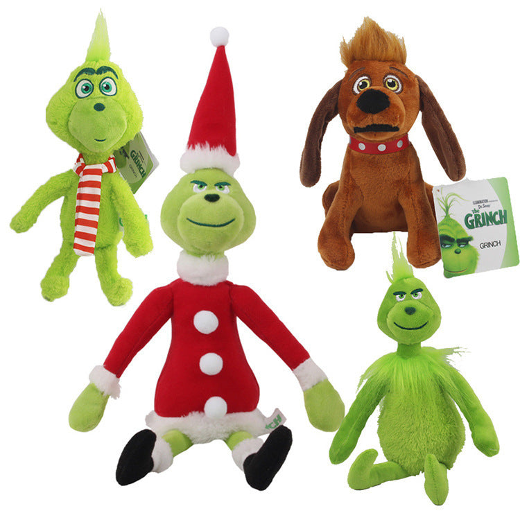 Green Plush Grinch Christmas Doll