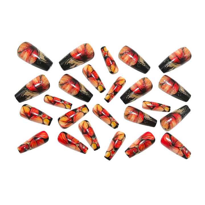 Artificial Nails In Elegant Flower Design Kalsten