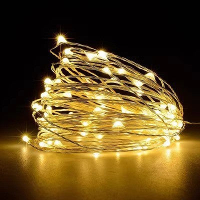 LED Fairy String Lights Ultra-Thin Silver Wire Battery Powered Splash Resistant Decorative Lighting Kalsten