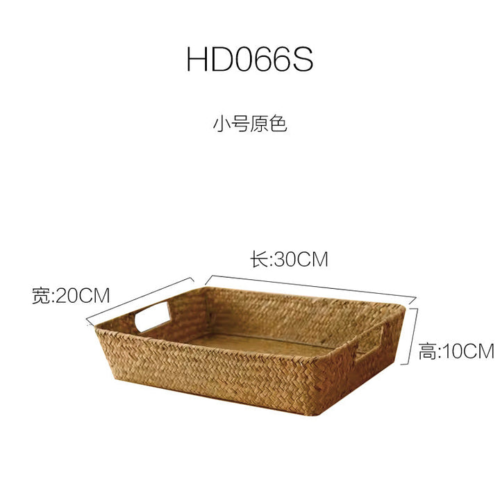 Women's rectangular storage basket made of natural materials Kalsten