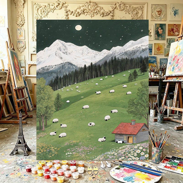 Scenic Mountain Landscape Canvas Art Print Kalsten