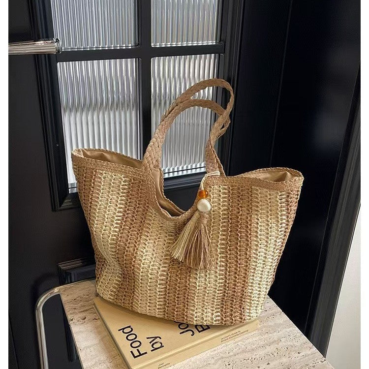Designer Beach Bag with Textured Weave Kalsten