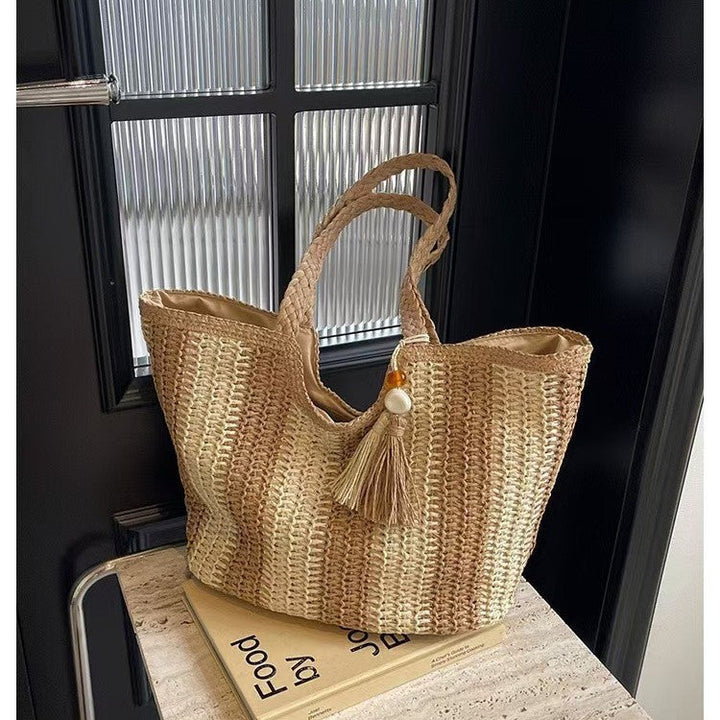 Designer Beach Bag with Textured Weave Kalsten
