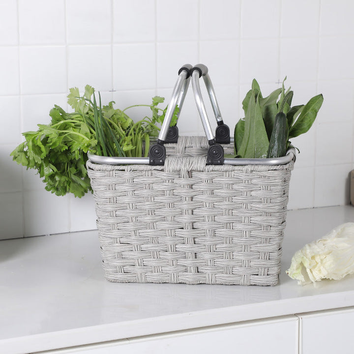 Women's Portable Shopping Basket with Aluminum Handle Kalsten