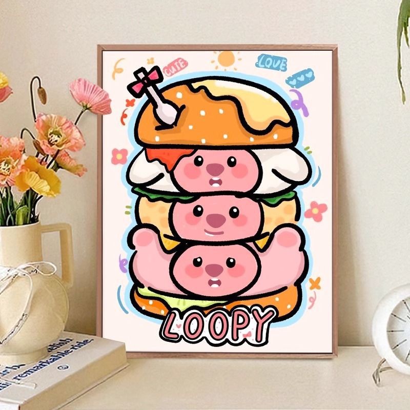 Playful Cat-Themed Food Art Print Kalsten
