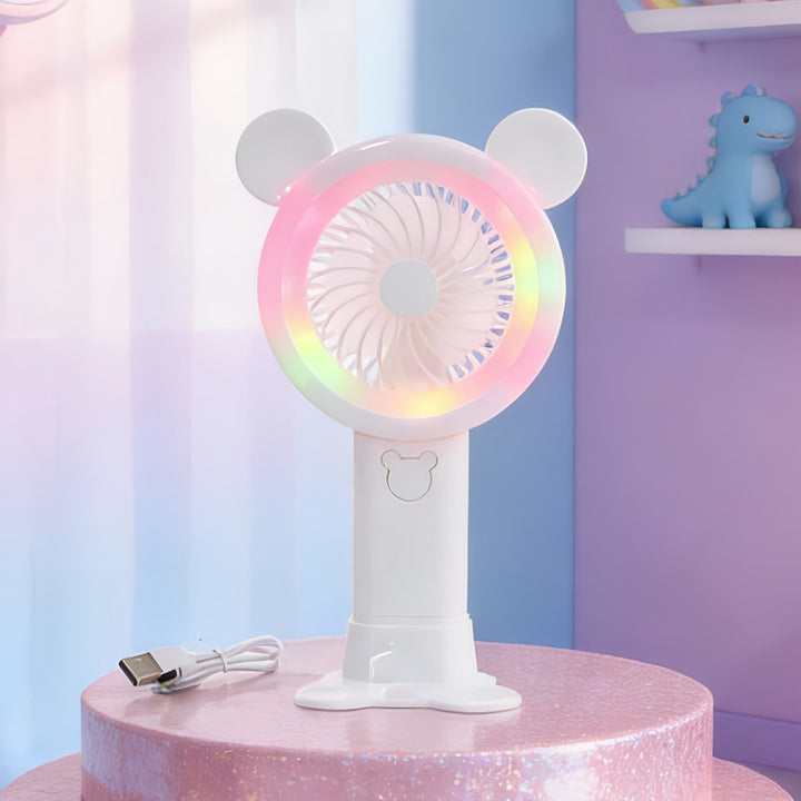 Women's Portable Hand Fan in Cheerful Bear Design Kalsten
