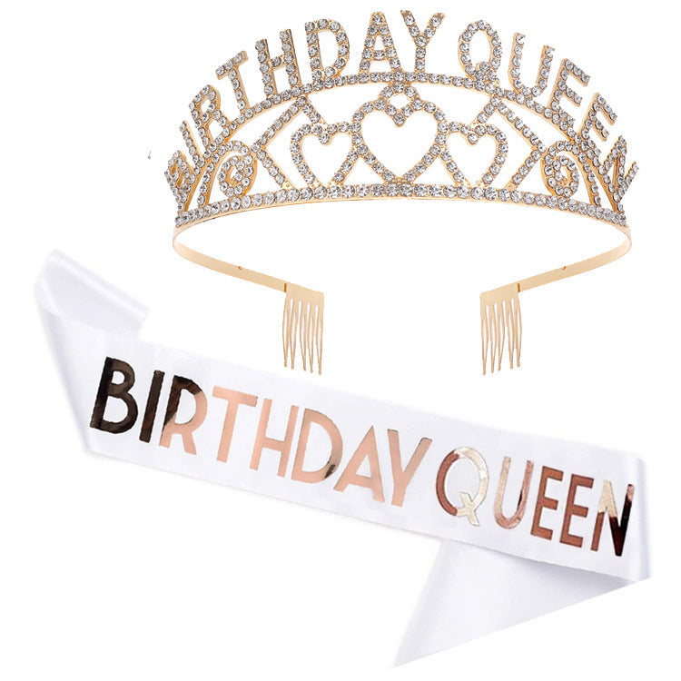 Women's Sparkling Tiara and Sash Set Kalsten