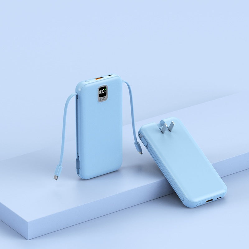 Portable power bank with integrated charging cable and LED display Kalsten