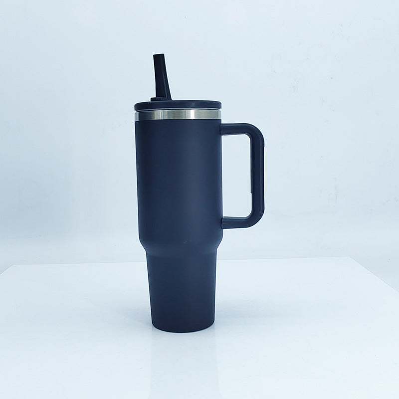 Women's insulated mug with sturdy handle and straw Kalsten