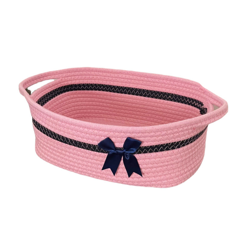 Women's decorative storage basket with bow accent Kalsten