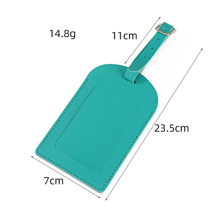 premium vegan leather luggage tag with adjustable buckle and clear ID window Kalsten