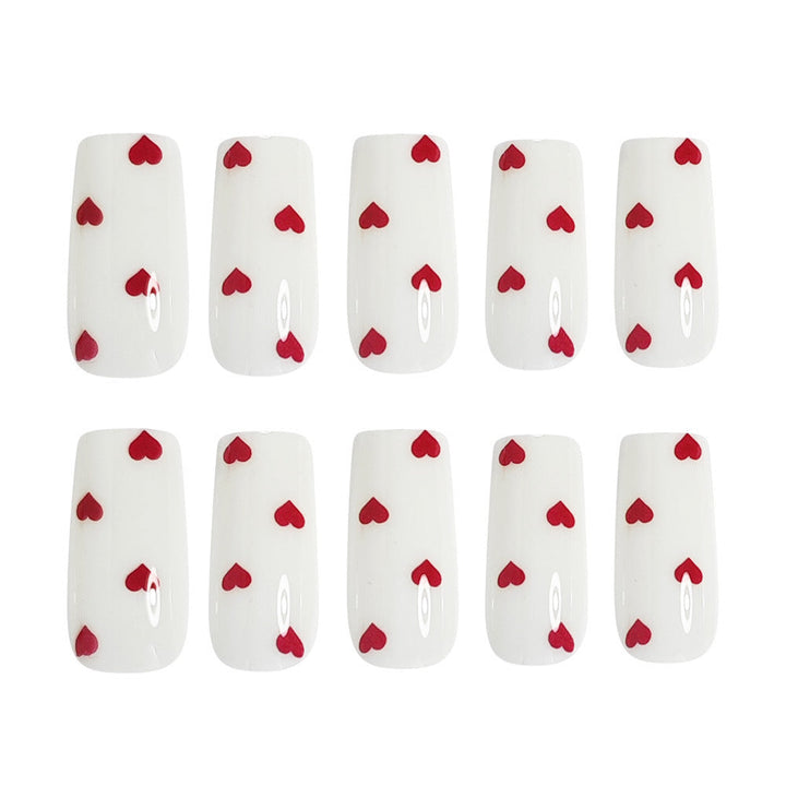 Artistic Heart-Themed Press-On Nail Set Kalsten