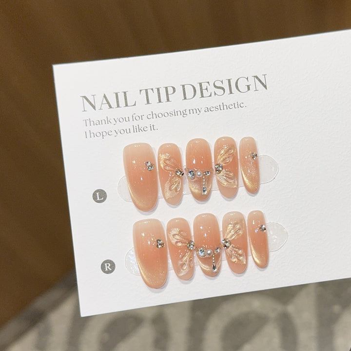 Artificial nail tips with elegant floral details Kalsten