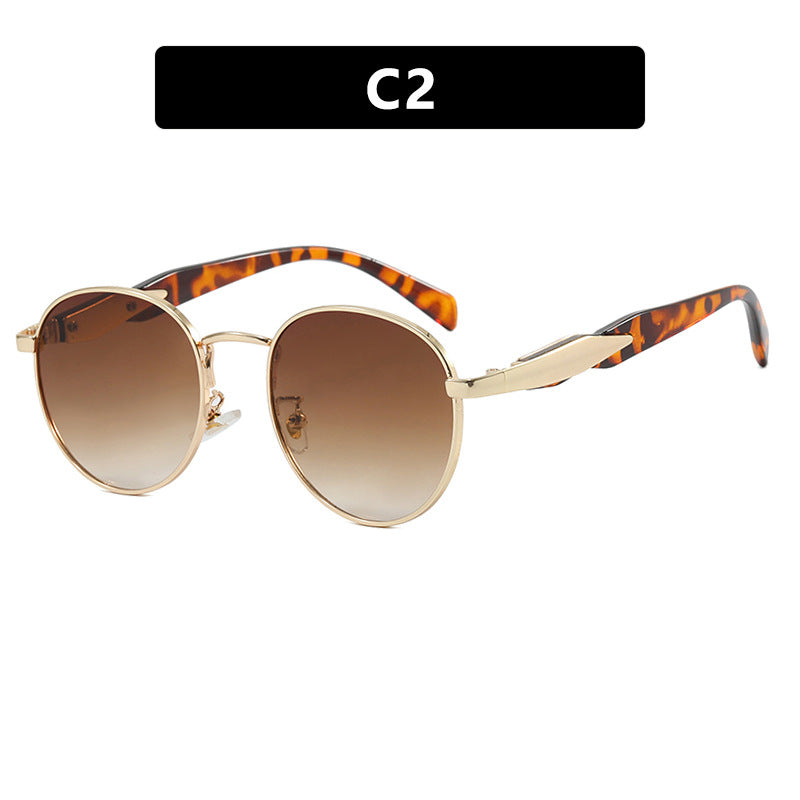 Women's round sunglasses with elegant golden frame and UV protection Kalsten