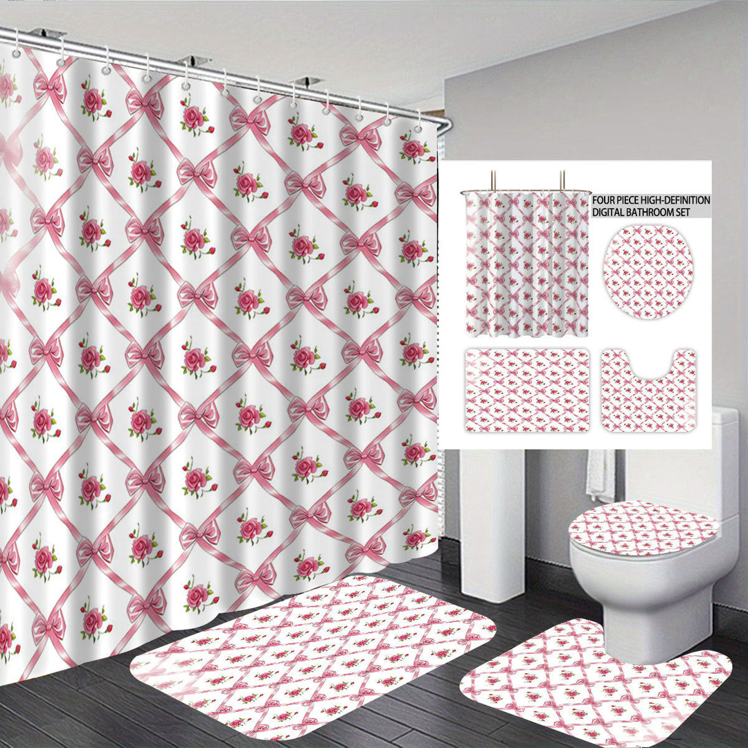 Digital Bow Pattern Bathroom Décor Set Kalsten