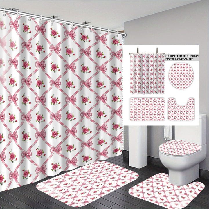 Digital Bow Pattern Bathroom Décor Set Kalsten
